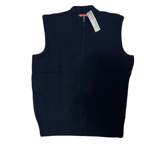 Pennington & Bailes Mens Navy 1/4 Zipper Vest Size Large - Picture 1 of 7